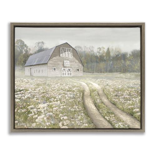 Stupell Industries 'Wildflower Delight Barn'�A�t���[�e�B���O�t���[���L�����o�X�A�[�g�A�u���E���A21×17�C���`�A�|���₷�����A�č����AAmber Sterling