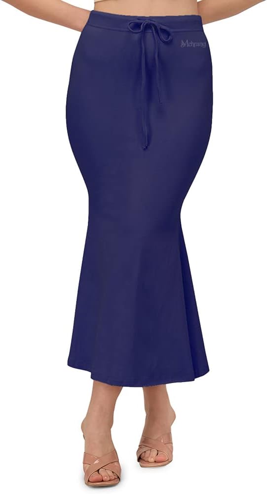 Lycra Saree Shapewear Petticoat for Women, Cotton Blended,Petticoat,Skirts for Women,Shape Wear Dress for Saree (S, Navy Blue), Navy Blue, S