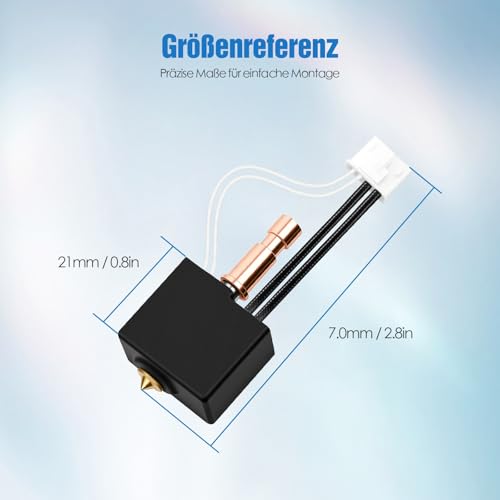 Hotend-Kit für Anycubic Kobra S1 & Kobra S1 Combo, verbessertes Ersatz-Hotend mit 0,4-mm-Messingdüse, schnelles Aufheizen und stabile Extrusion – 3D-Drucker-Zubehör