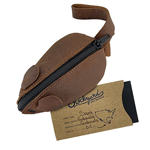 Hide & Drink, Rustic Leather Mouse Coin Purse, Change Pouch, Handmade Includes 101 Year Warranty (Bourbon Brown) #TOP5