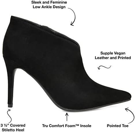 Journee Collection Womens Demmi Bootie with Pointed Toe and Inside Zip Closure, Black, 8 | Image 1