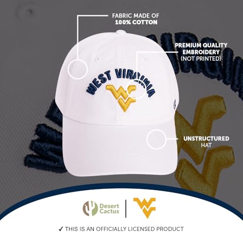 Gorra bordada West Virginia University ajustable blanca miniatura 4