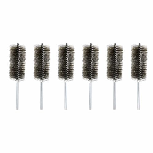 Brosse à alésage métallique HARFINGTON en acier inoxydable 20,3x4,5 cm avec tige 1,6 cm - Lot de 6