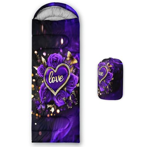 Image of QOOMO Ball Flower Camping Sleeping Bags,3 Season Warm & Cool Weather,Lightweight,Waterproof Sleeping Bags for Adults & Kids,Traveling,and Outdoors,Camping Gear Equipment