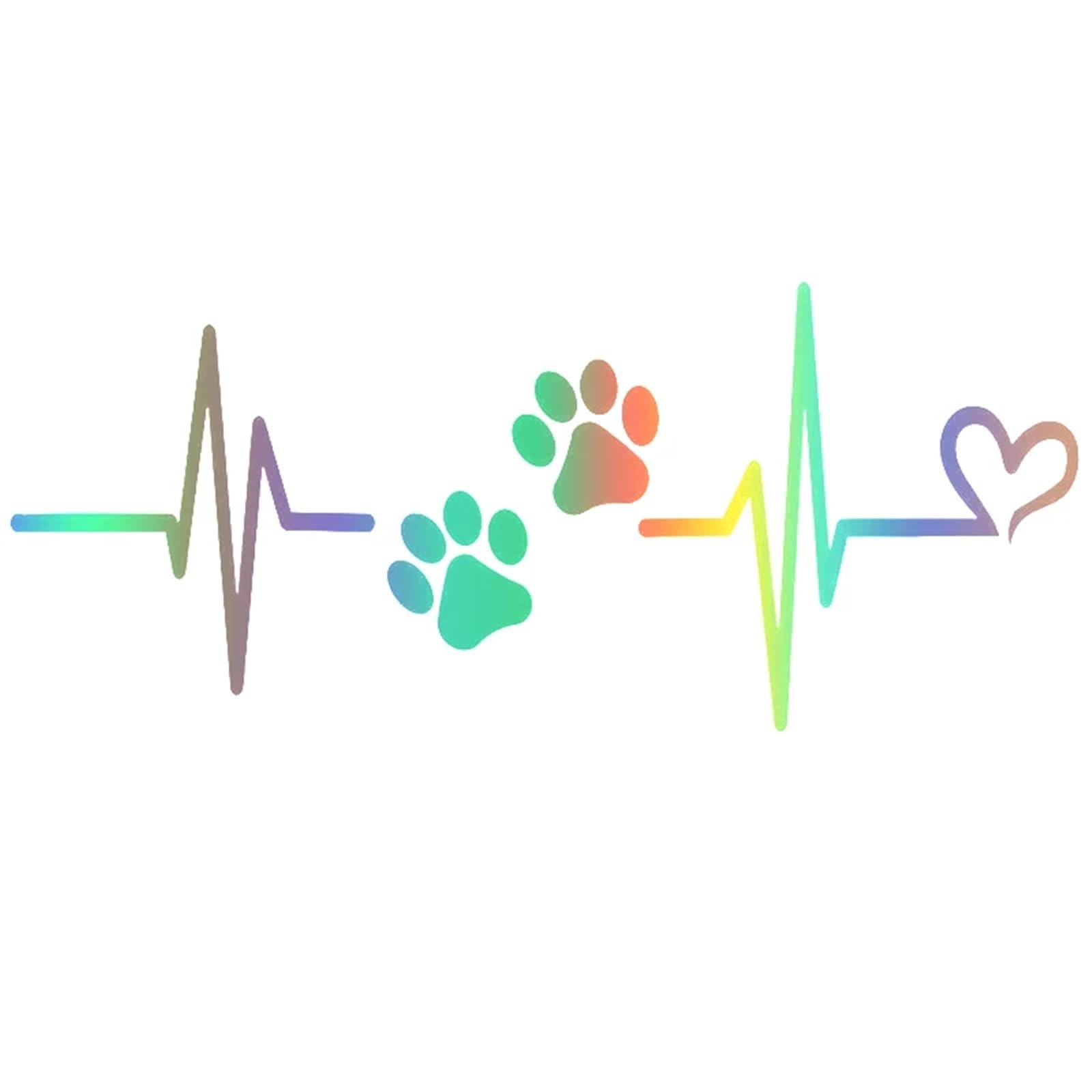 FGLFPXI Car Motorcycle Sticker for Heartbeat Liveline Paw Pet Theme Window Glass Decal