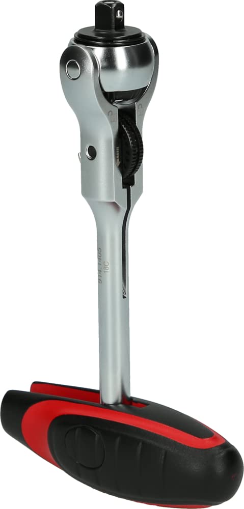 KS Tools - 914.1405-E - Cliquet modifix 1/4" à tête pivotante et poignée en T - 72 dents - Finition chromée satinée - Chrome vanadium