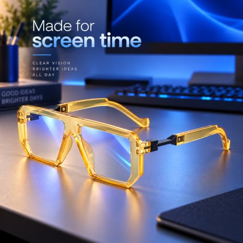 Image of Roshfort Blue Light Blocking Glasses, Computer Reading /Gaming /TV /Phones Glasses for Women Men,Anti Eyestrain & UV Glare