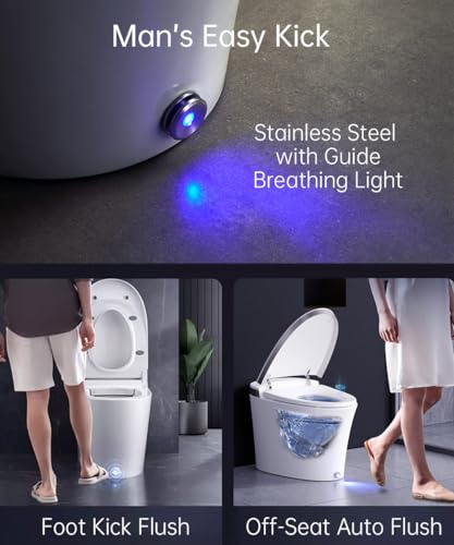EPLO Smart Toilet with Bidet Built In, Luxury Bidet with Heated Seat ADA Comfort Height & Foam Dispenser, Elongated Japanese Toilet with Automatic Flush, Dryer, Night Light, TEMP Display - iX7 MT