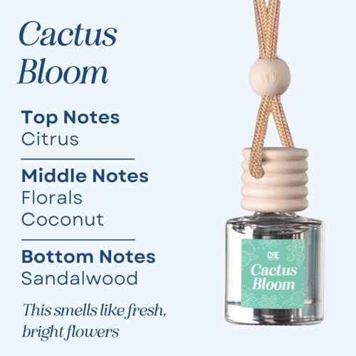Image of CANDECraftCo Car Air Hanging Fragrance Oil, Car Auto Freshener for Essential Oils, Scents Fragrance Aromatherapy Automobile Diffuser, Long Lasting (Cactus Bloom + Lavender Vanilla)