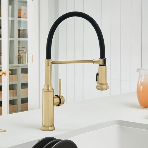 Image of Empressa Semi-Pro Kitchen Faucet 1.5 GPM, Satin Gold