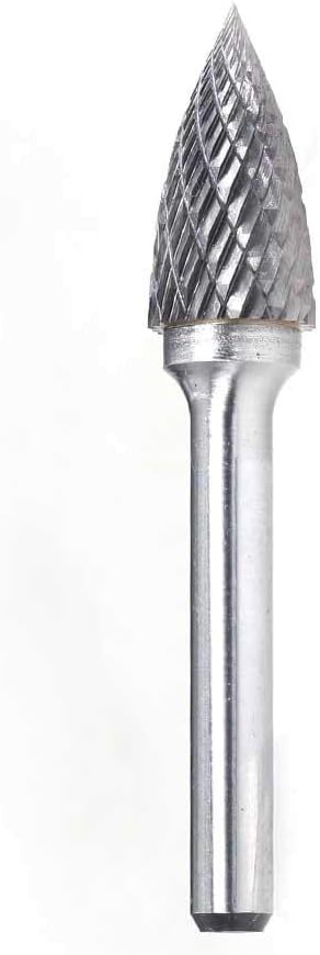 🔥 Cashback up to 70% YUFUTOL SG-5 Tungsten Carbide Burr Pointed Tree Shape Double Cut Rotary Burrs File(1/2''cutter Dia ， 1''Cutter Length) with 1/4'' (6.35mm) Shank dia