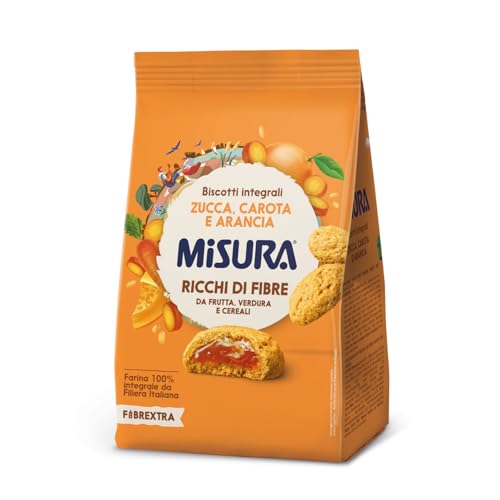Misura Frollino Integrale Fibrextra | Con farcitura alla zucca, carota e arancia | 100% Farina Integrale | Confezione da 260 grammi
