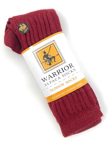 WARRIOR ALPACA SOCKS - Women's Scrunchy Slouch 100% Alpaca Wool Socks (Medium, Pepperberry)2