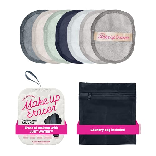 The Original MakeUp Eraser 7-Day Set, Erase All Makeup with Just Water, Including Waterproof Mascara, Eyeliner, Foundation, Lipstick, Sunscreen, and More! Cool Gal Neutrals, 7ct.