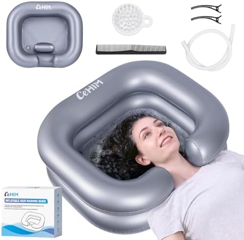 Inflatable Shampoo Basin - Portable Shampoo Bowl, Hair Washing Ba...