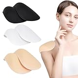 Zonoori 3 Paar Schulterpolster Damen Herren Abnehmbar Selbsthaftend(Schwarz, Weiß, Hautfarbe)
