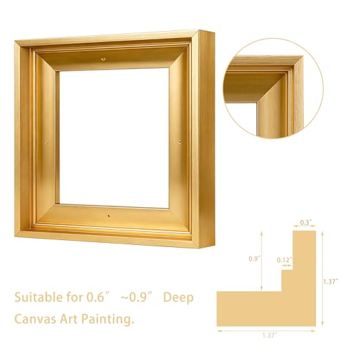 Image of Canvas Frames for 10 inchx10 inchPaintings with 0.6 inch~0.9 inch Deep Gold