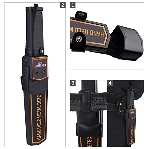 UNIROI Hand Held Metal Detector Wand Security Scanner with 9V Battery,Super Scanner V Metal Detector,Adjustable Sensitivity,Lights Alarm,Sound & Vibration Modes,Include Belt Holster - Thumbnail 2