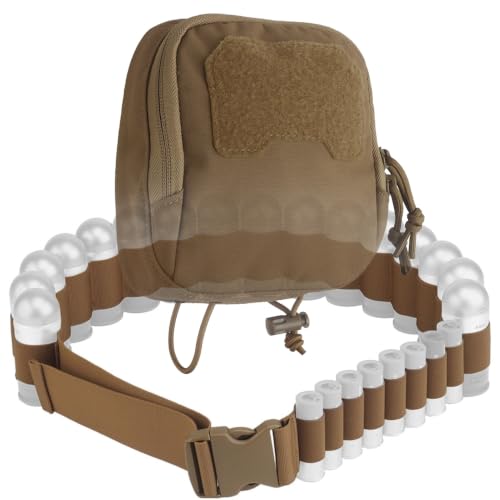 2-in-1 Tactical Ammo Belt & MOLLE Utility Pouch Shotgun Shell Bandolier