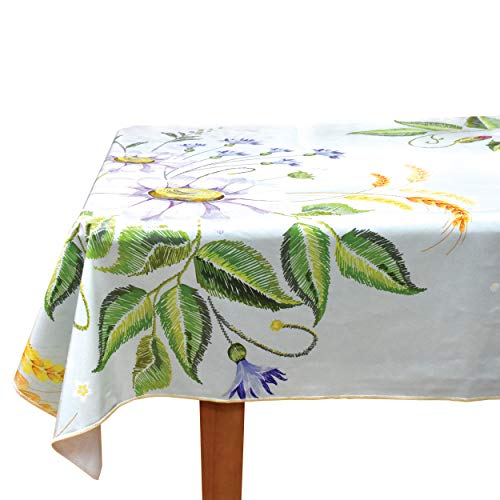 Selima Heavy Duty Vinyl Tablecloth with Flannel Backed Indoor/Outdoor Durable & Wipeable Tablecloth