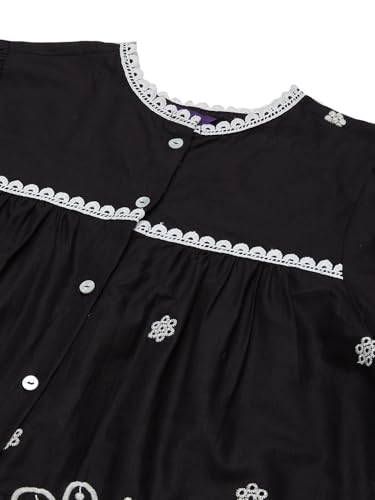 Image of J TURRITOPSIS Women's Pure Cotton Schiffli Embroidered Shirt