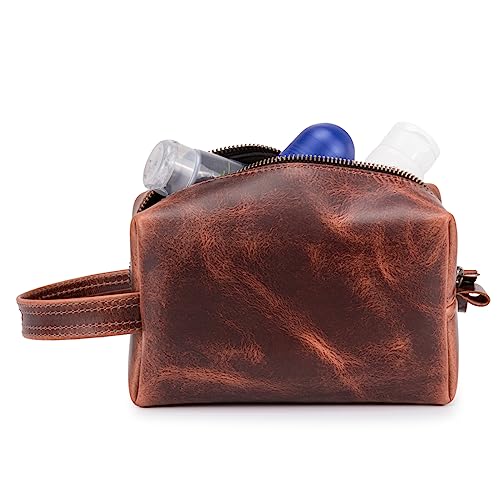 Necessaire Masculina Organizador P/viagem Couro Legítimo (WISKY)
