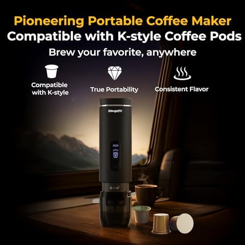 BougeRV Portable Coffee Maker Compatible with K Cup Pods & Ground Coffee — view 8