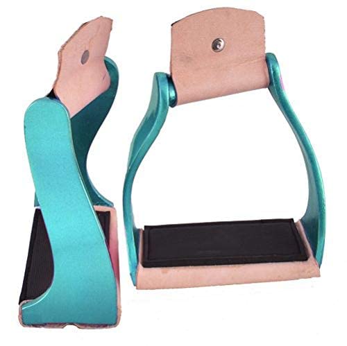 Showman Color Coated Lightweight Twisted Angled Aluminum Stirrups