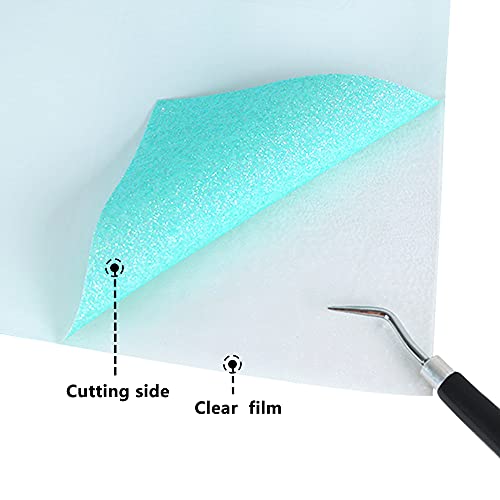 Image of RENLITONG Teal Iron on Vinyl - 12Inch by 5ft Roll HTV Heat Transfer Vinyl for T-Shirt HTV Rolls for All Cutter Machine - Easy to Cut & Weed for Heat Transfer Design