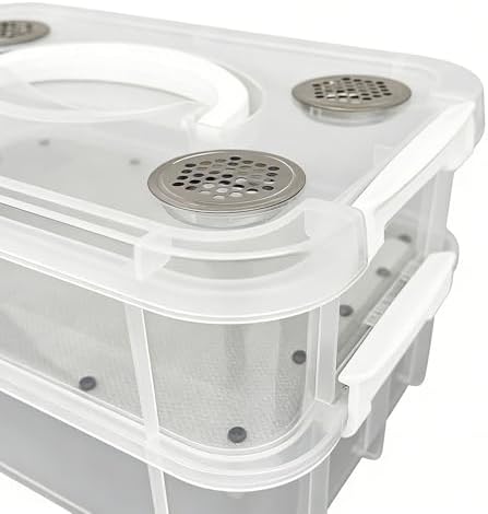 Mealworm Breeding Kit Rearing Container Worm Farm Box Superworm Habitat Feeder Storage for Bearded Dragon Birds Chickens Frogs Lizards Reptiles Sugar Gliders - 5