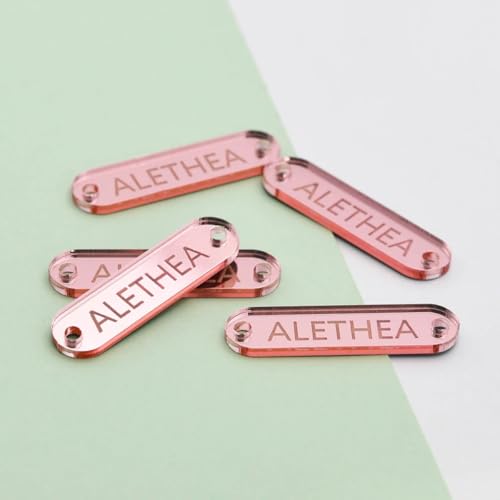 Etiquetas acrílicas espejadas personalizadas con logotipo para manualidades (100 unidades)