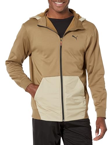 PUMA Men's Open Road Full Zip Hoodie, Chocolate Chip, Small at