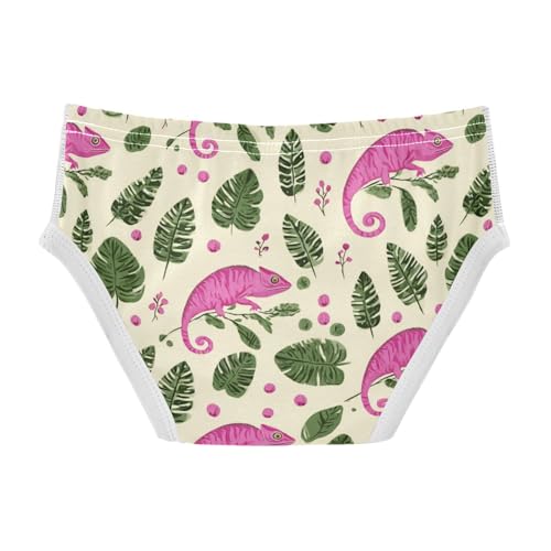 Wusikd Pink Chameleon Boys' Underwear Cotton Green Leaves Boys Briefs Soft Toddler Underwear 2T2