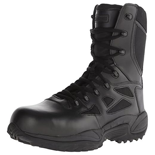 Reebok Work Duty Rapid Response RB RB8877 Botas tácticas de 8 Pulgadas para Hombre, Color Negro, Talla 39 EU