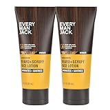 Every Man Jack Beard + Face Recovery Lotion-Moisturizes Relieves Dry Skin and Beard Itch - Light Sandalwood Scent-Made w/Naturally Derived Ingredients like Coconut Oil, and Witch Hazel-3.2oz(2 pack)