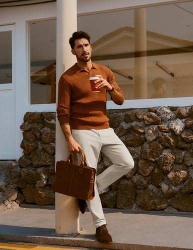 PJ PAUL JONES Men's Golf Pants Work Dress Comfy Pants Casual Slacks Trousers with Zip Pockets3