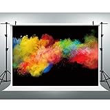 EOA 7(W) x5(H) FT Colorful Paint Splash Backdrop Abstract Art Effect Painting Powder Dust Spray Photography Background Birthday Party Decor Photoshot Studio Portrait Props
