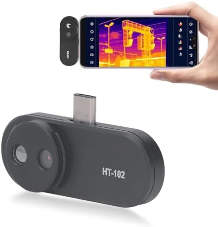 Thermal Camera for, 640 X 480 IR Resolution Smartphones Thermal Imaging Camera for Micro USB or USB C, 6 Color Modes All Purpose Thermal Imager for Home Builders