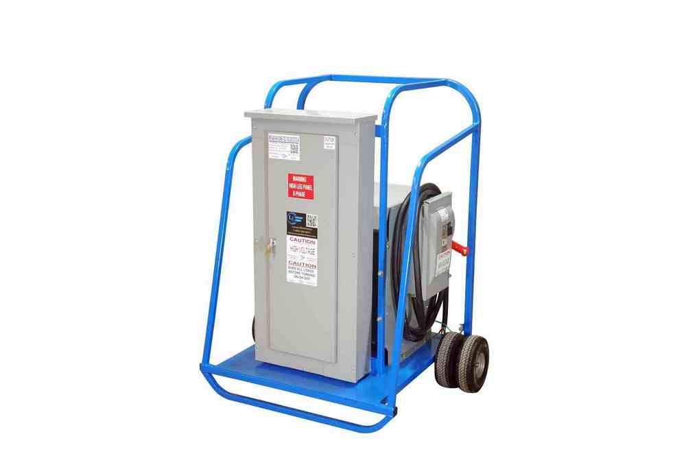 30 KVA Portable Power Distro Cart, 480-208Y/120PH, 50' Line-Out Cord