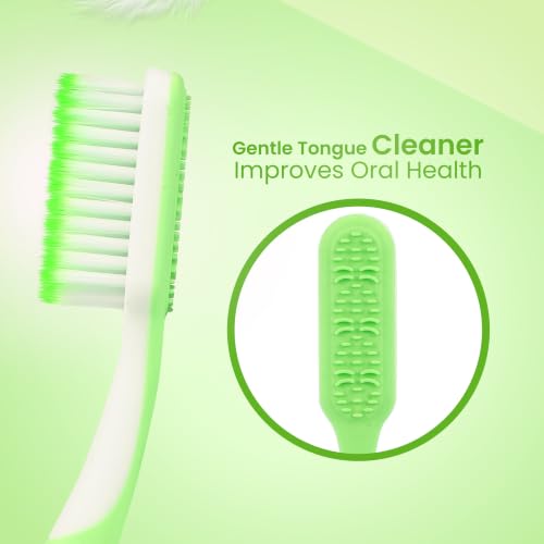 Image of Enshine Advance Clean+ Soft Toothbrush for Adults - Pack of 5 | Ultra Soft Tapered PBT Bristles | Tooth Brush Set with Non-Slip Grip | Manual Toothbrushes for Sensitive Gums & Enamel | Multi-Color