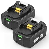 Djsanu 2-Pack 8000mAh High Capacity Replacement for Makita 18V Battery Compatible with BL1860B BL1850B BL1840B BL1830B BL1815B LXT400 Cordless Power Tools