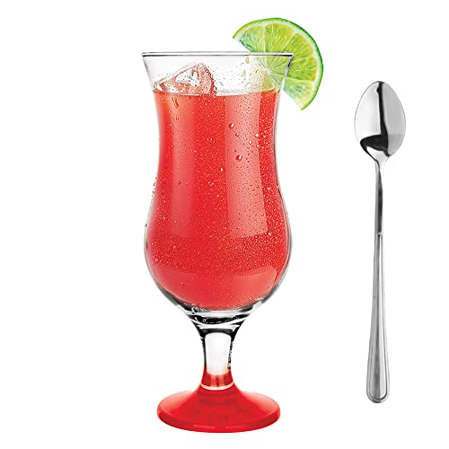 Lot 6 Verres à Cocktail 480ml Glasmark + Cuillère Longue - Verres Transparents Élégants