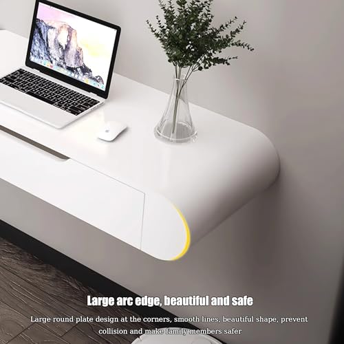 Mesa flotante de maquillaje moderna: tocador flotante compacto con cajones de dormitorio 6