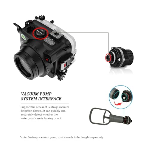 Ficha técnica Seafrogs Carcasa subacuática para Sony ZV-E10 con puerto domo WA005F 40 m 130 pies Funda impermeable para Sony Alpha ZV-E10 con FE 16-35 mm F4 E 18-105 mm F4 - Fernando Cortés