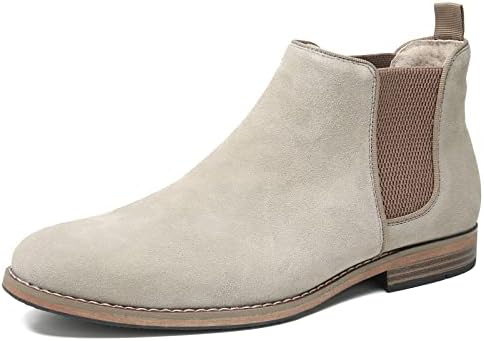Gray Chelsea Boots Men Classic Elastic Dress Boots Casual Men's Suede Chelsea Chukka Ankle Boots