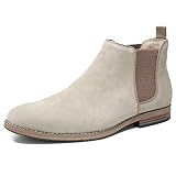 Gray Chelsea Boots Men Classic Elastic Dress Boots Casual Men's Suede Chelsea Chukka Ankle Boots