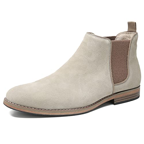 Gray Chelsea Boots Men Classic Elastic Dress Boots Casual Men's Suede Chelsea Chukka Ankle Boots #TOP13