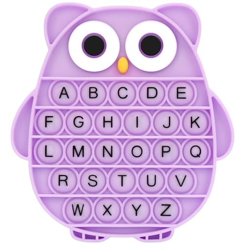 Owl Fidget Toys, Owl Shaped Silicone Push Bubble Sensory Toys, ABC Alphabet Owls Stress Relief Tools for Kids Adults School Classroom Gift Party Favors