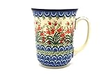 Polish Pottery Mug - 16 oz. Bistro - Crimson Bells