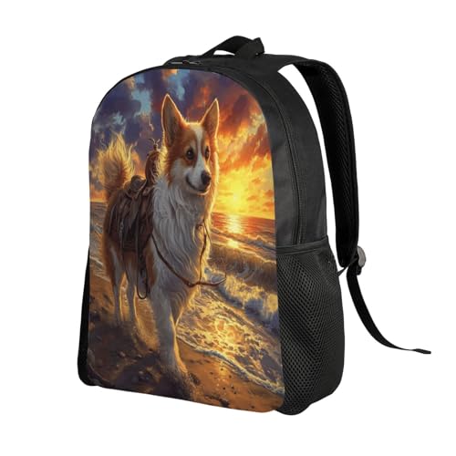 Comfort Fit Unisex Dog Saddle Beach Sunset Backpack Durable for Daily Commute & Travel Adventures 16 Inch2